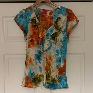 Medium Sunny Leigh Multicolor Floral Ruffle Blouse